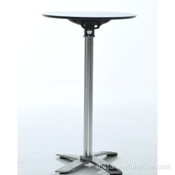 Moderno tavolo da bar in alluminio spazzolato top outdoor